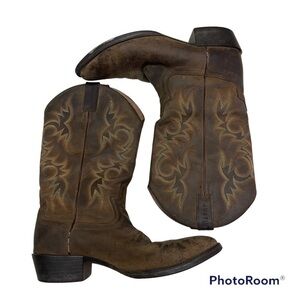 JUSTIN MEN'S STAMPEDE WESTERN APACHE WESTERN BOOTS men’s size 9.5D